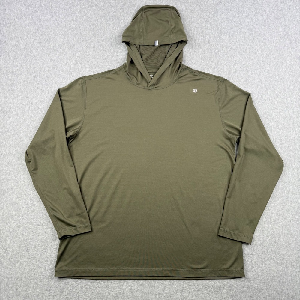 Rhoback Hoodie Mens XL Green Blitz Tech Performance Lightweight Stretch Pullover